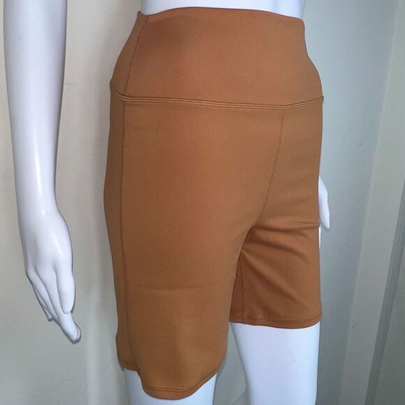 WeWoreWhat Nylon Biker Short in Gold - Picture 1 of 15